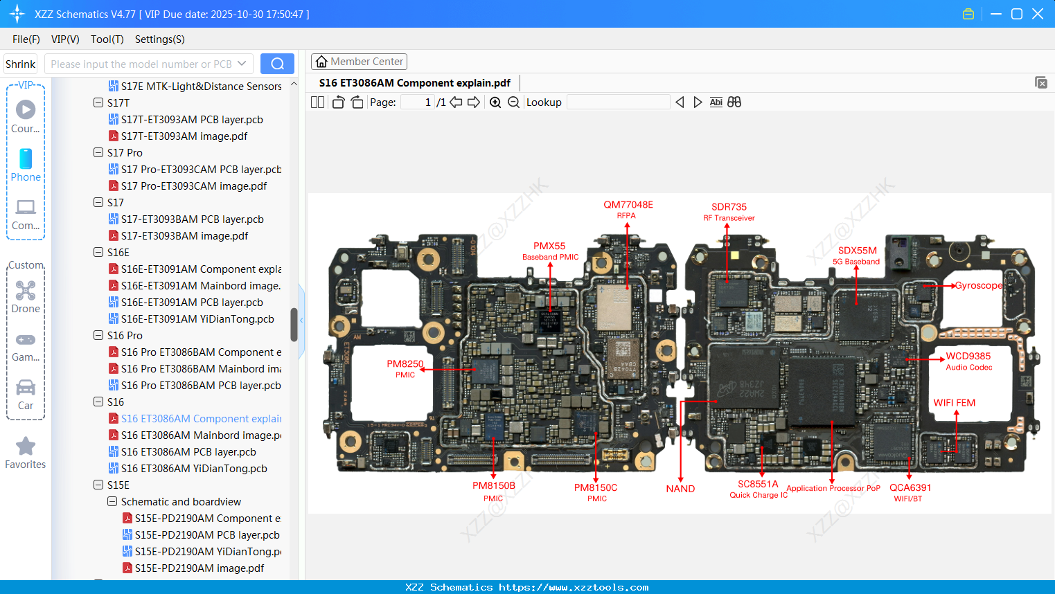 VIVO S16 ET3086AM Component Explain